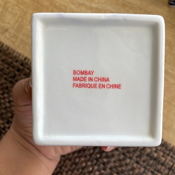 Set of 3 Porcelain Blue/White Condiment Jars With Tray - Picture 8 of 16